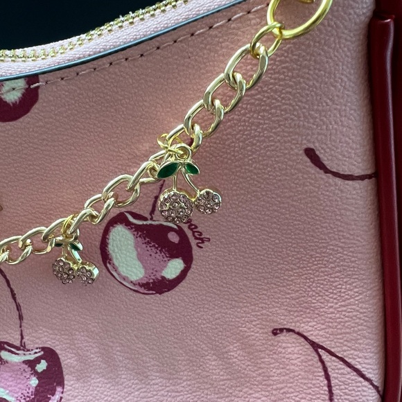 Coach Gold Bracelet with Pink Heart and Cherry Charms - Picture 4 of 4